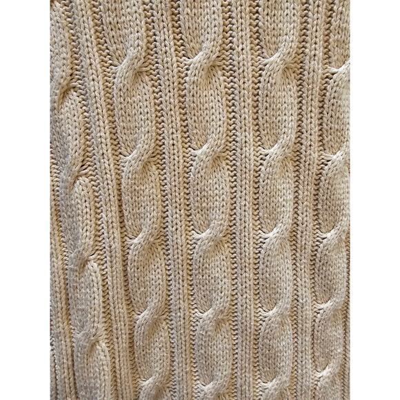 Large Jeanne Pierre Cream Cable Knit Sweater - Picture 3 of 3